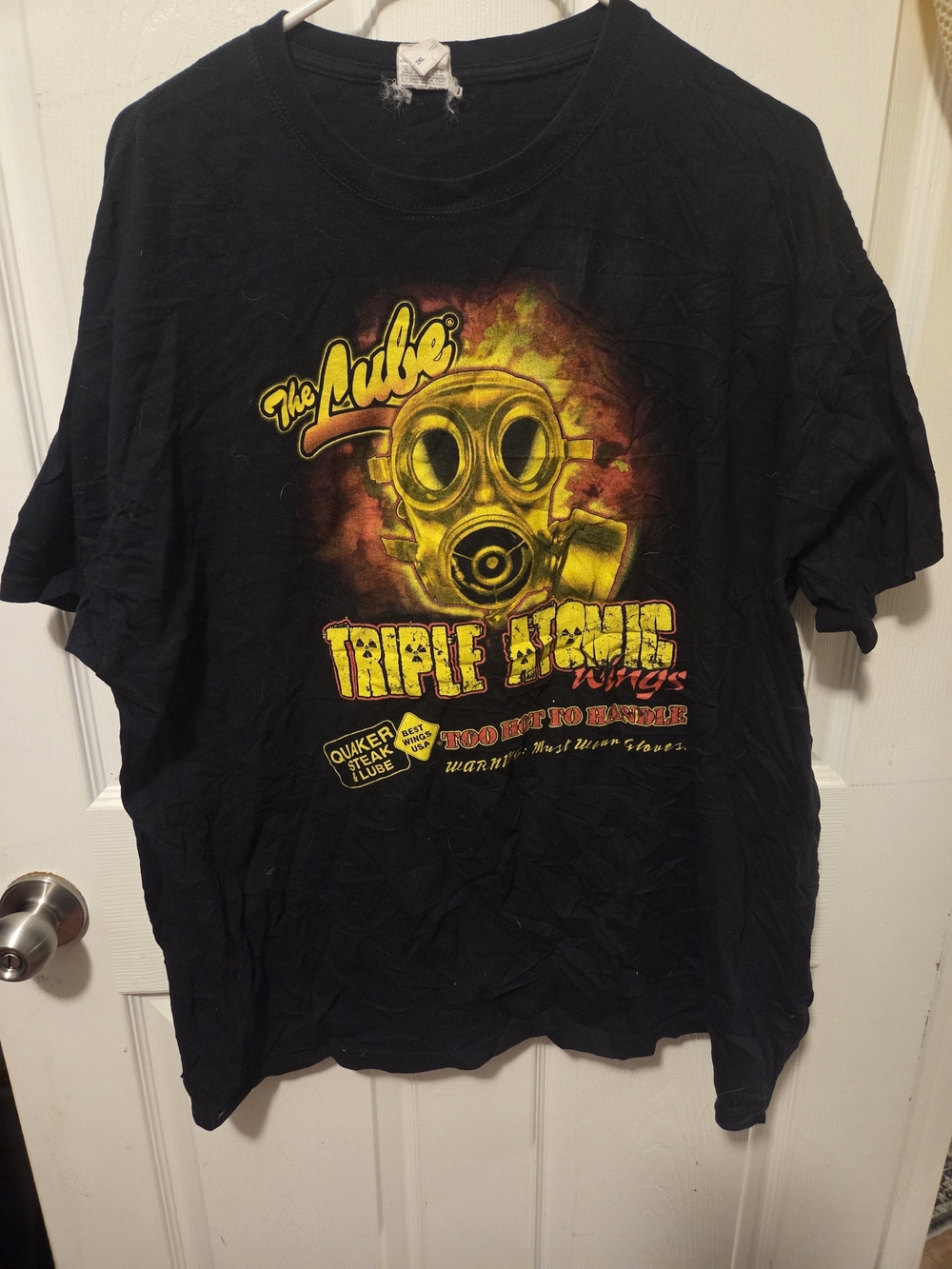 Russell Athletic Black Graphic Tee with Yellow & Orange Print